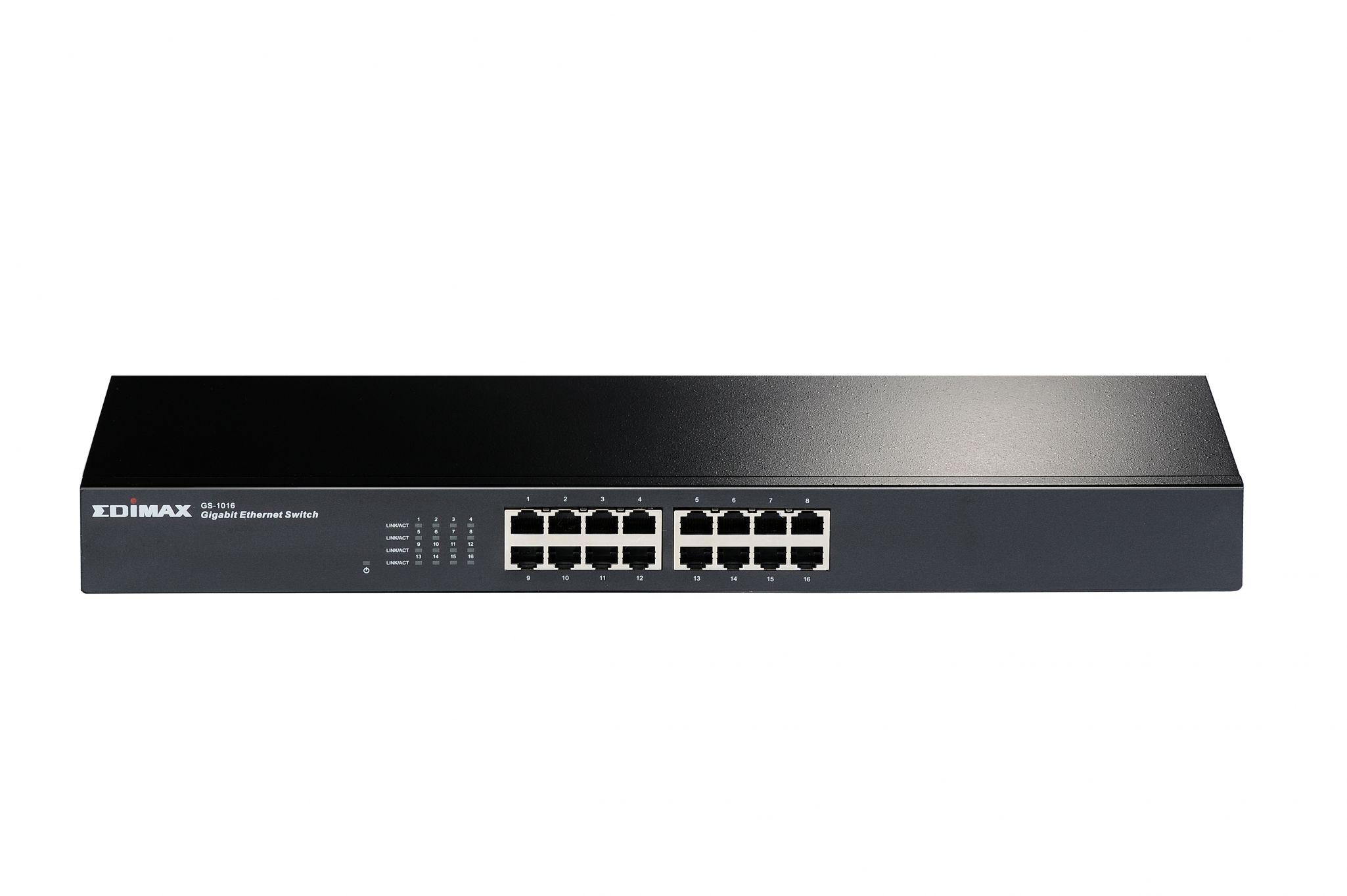 Суич EDIMAX GS-1016, 16 портов, Gigabit, за монтиране в шкаф