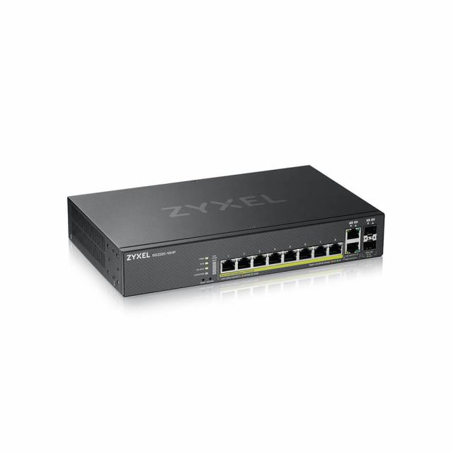 Switch ZyXEL GS2220-10HP Switch 8-port GbE PoE + 2-port Combo (RJ45/SFP) L2 with GbE Uplink (1 year NCC Pro pack license bundled), managed 