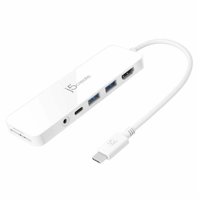 6-портов хъб j5create Mini Dock JCD373, USB, HDMI, SD, 3.5 mm jack 