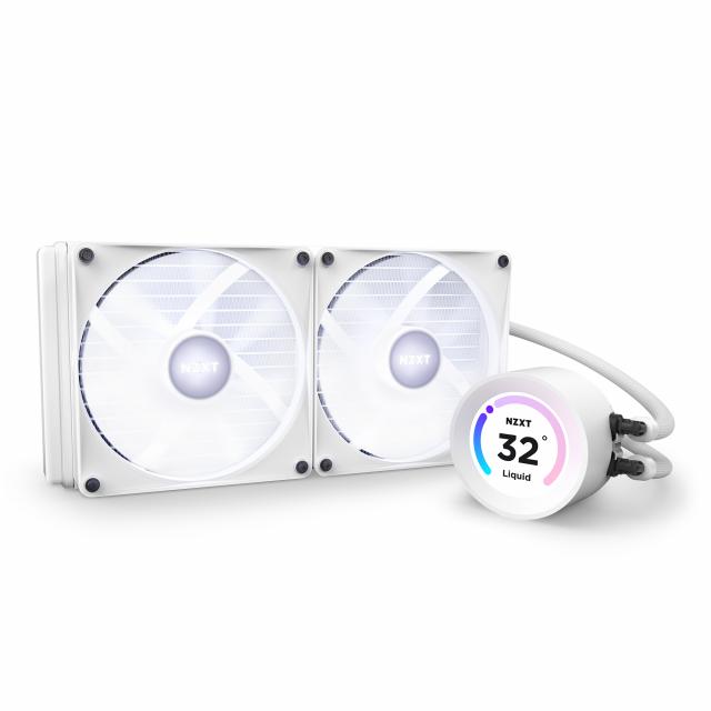 AIO Liquid Cooler NZXT Kraken Elite RGB 280 White, Customizable LCD Display 