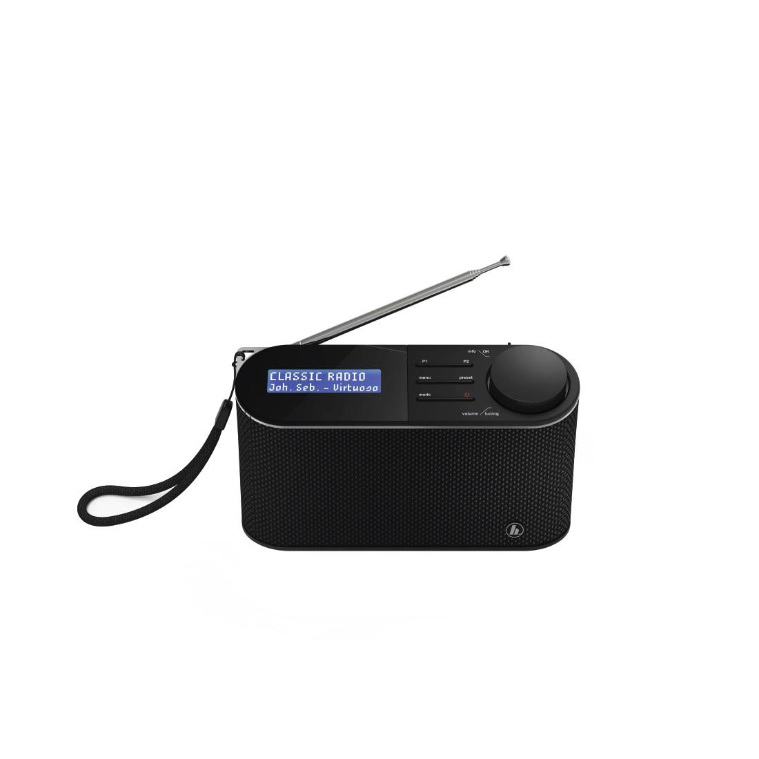 Цифрово радио Hama DR15, FM/DAB/DAB+/Работа с батерии, Черен