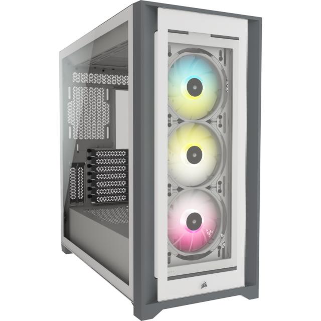 Case Corsair iCUE 5000X RGB Mid Tower, Tempered Glass, White