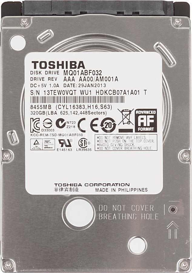 Хард диск за лаптоп TOSHIBA, 320 GB, 5400rpm, 8MB, SATA, MQ01ABD032
