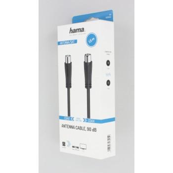 Антенен кабел HAMA, Коаксиален мъжко - Коаксиален женско, 1.5м, 90dB, Черен 