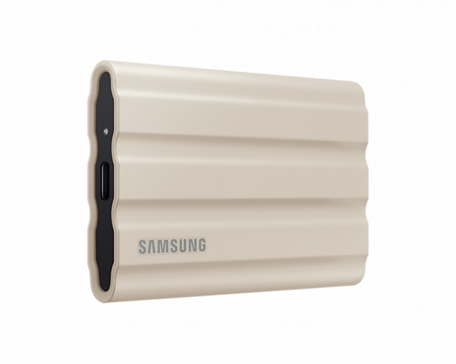 External SSD Samsung T7 Shield, 2TB USB-C, Moonrock Beige 