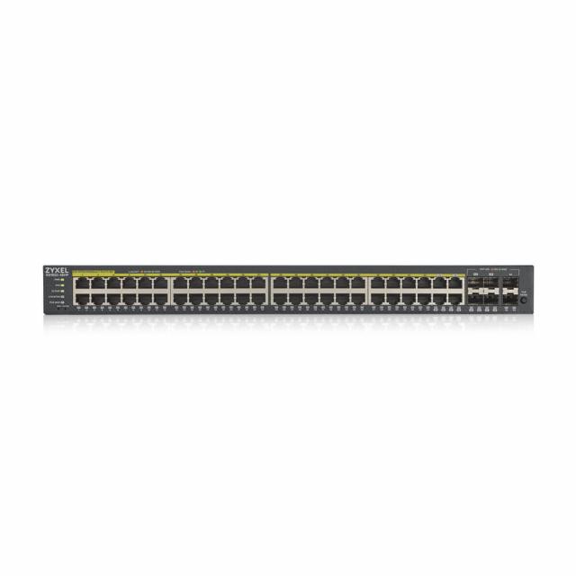 Суич ZYXEL GS1920-48HP, 44х GbE порта, 4х Combo порта SFP/RJ-45, Управляем, Монтаж в шкаф 