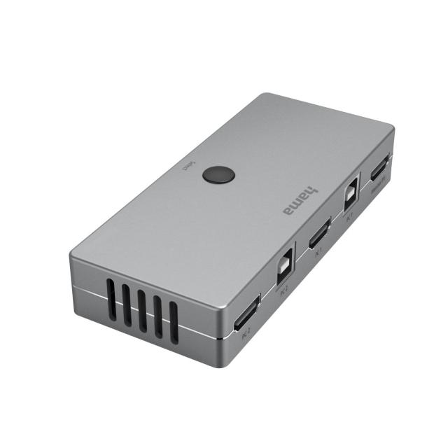 KVM превключвател Hama Connect2Switch, 4-портов, USB, HDMI, Вкл. кабели 
