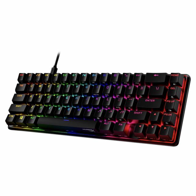 Геймърскa механична клавиатура HyperX Alloy Origins 65, HyperX Aqua суичове, Черен 