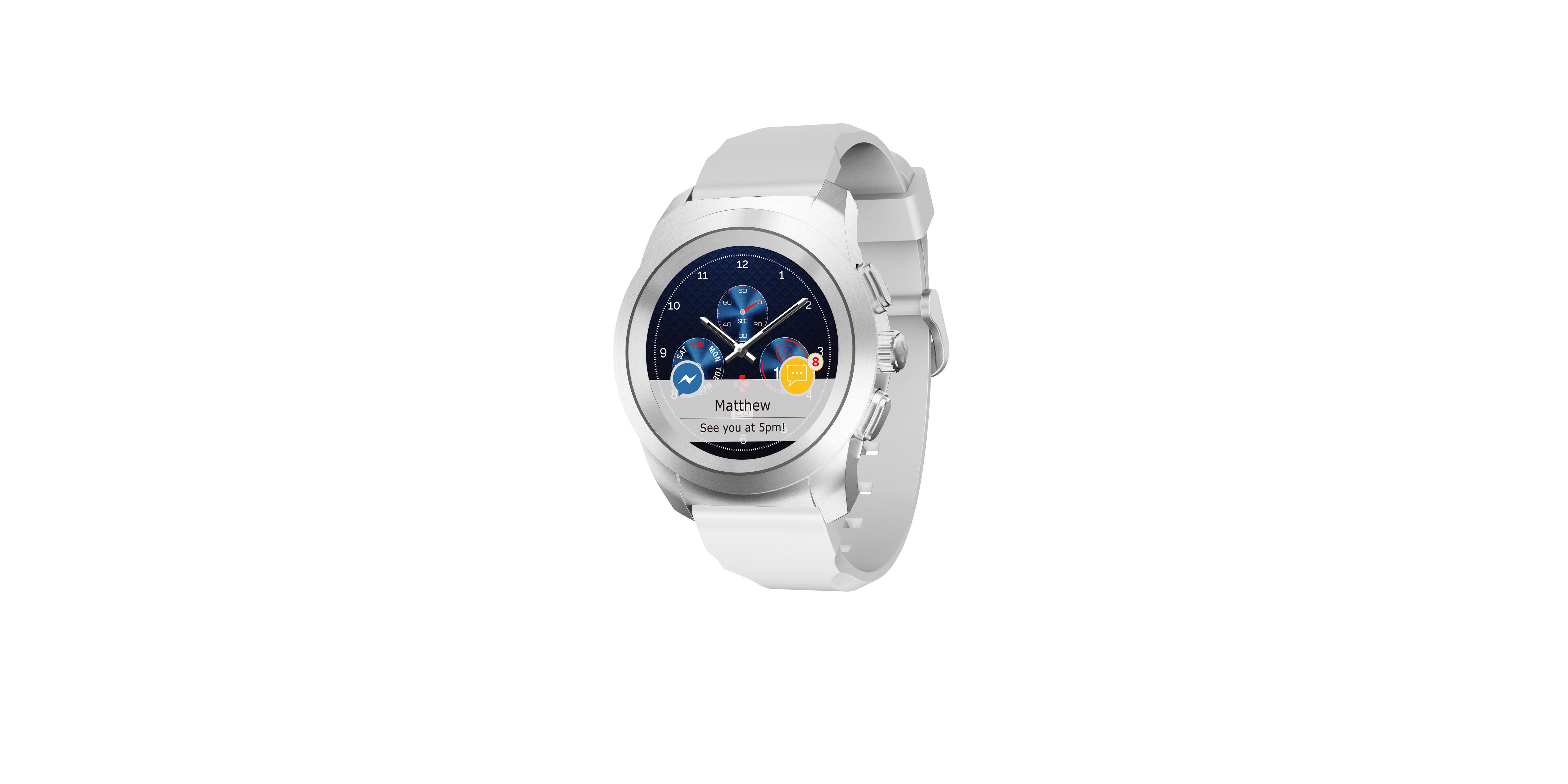 Хибриден смарт часовник MyKronoz ZeTime Regular Silver/White, силиконова бяла каишка