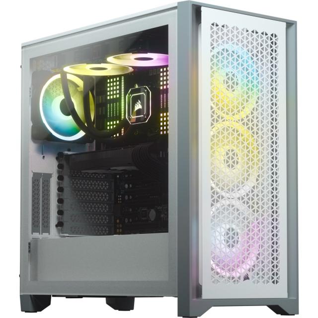 Кутия Corsair 4000D Airflow Mid Tower, Tempered Glass, Бяла 