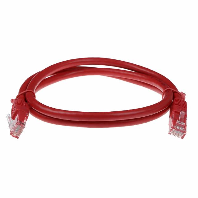 Red 1 meter U/UTP CAT6 patch cable with RJ45 connectors 