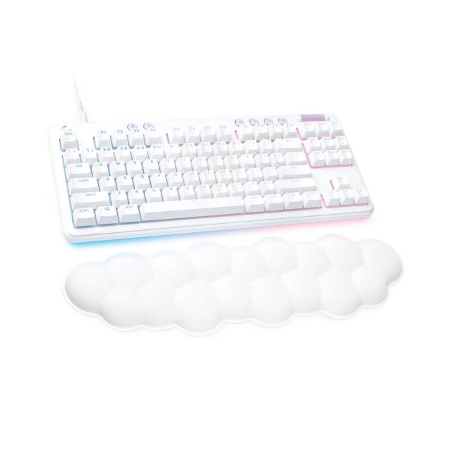 Геймърска механична клавиатура Logitech G G713, TKL, Tactile, RGB LED, US Layout, бяла 