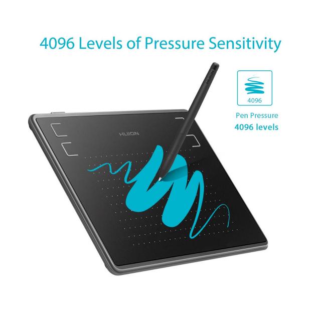 Графичен таблет HUION Inspiroy H430P, USB, Черен 