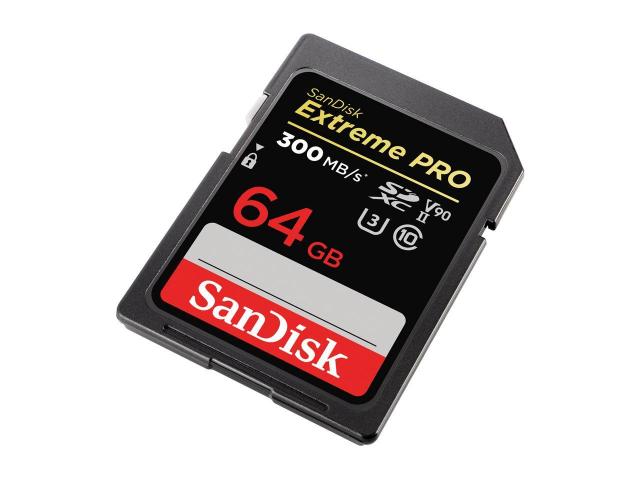 Memory card  SANDISK Extreme PRO SDXC, 64GB, UHS-II, До 300 MB/s 