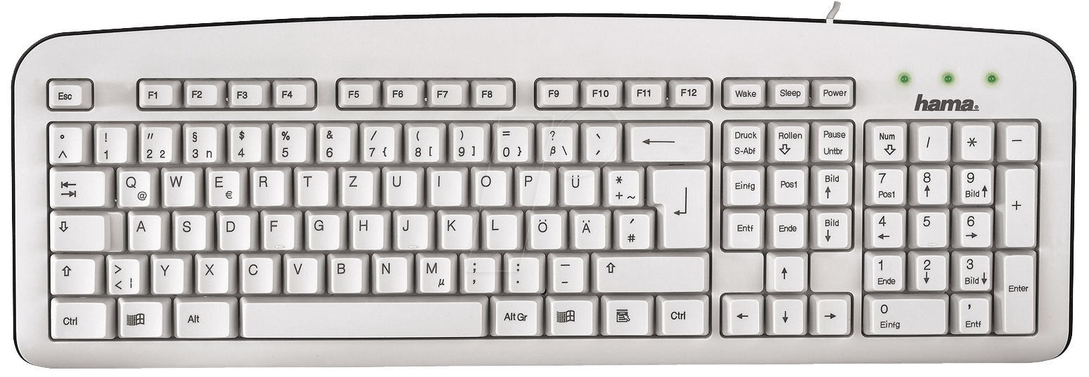 Стандартна клавиатура HAMA К210, Бяла