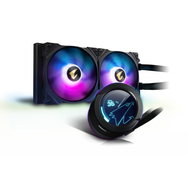 CPU Cooler Gigabyte AORUS WATERFORCE X 280, LCD Display, RGB Fusion