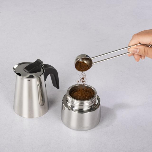 Xavax Stainless Steel Espresso Maker for 4 Cups, 111274 