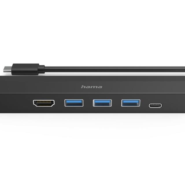 USB-C хъб HAMA, мултипорт, 6 порта, 3 x USB-A, USB-C, HDMI, LAN/Ethernet 