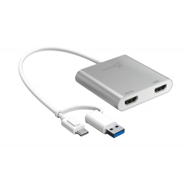 Адаптер j5create JCA365, За 2 монитора, USB-C - 2 x HDMI 