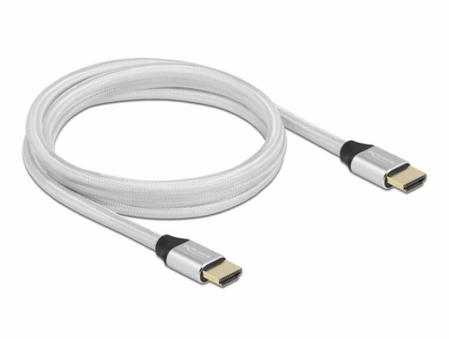 Delock Ultra High Speed HDMI Cable 48 Gbps 8K 60 Hz silver 2 m certified 
