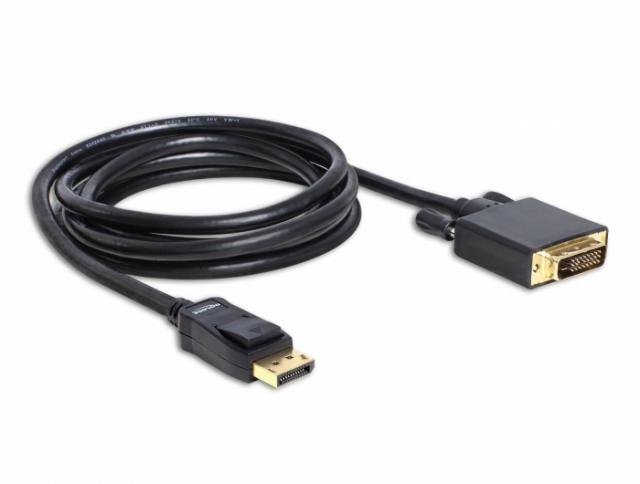 Delock Cable DisplayPort 1.2 male > DVI 24+1 male passive 2 m black 