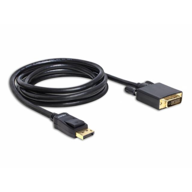 Delock Cable DisplayPort 1.2 male > DVI 24+1 male passive 2 m black