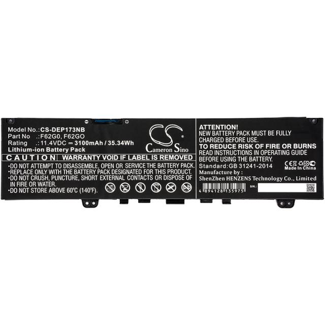 Laptop Battery for DELL Inspiron 7373 Inspiron 13 7000 F62G0  11,4V 3100mAh CAMERON SINO 