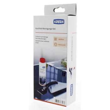 Xavax Hob Cleaning Kit, 3-Part, Cleaner, Scraper, Microfibre Cloth 
