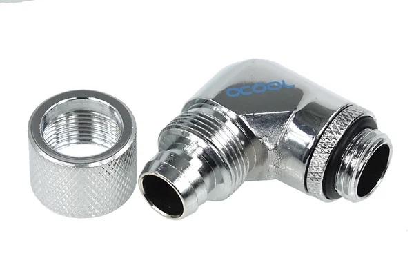 Alphacool 13/10 compression fitting 90° revolvable G1/4, Chrome 
