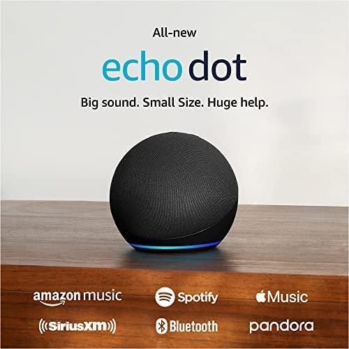 Преносима смарт тонколона Amazon Echo Dot 5, Гласов асистент, Alexa, Черна 