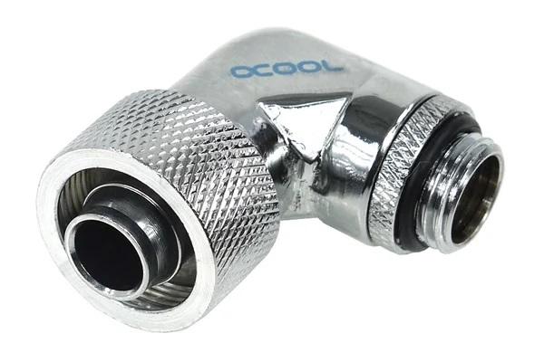 Alphacool 16/10 compression fitting 90° revolvable G1/4'', chrome 