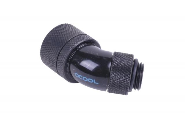 Alphacool 16/10 compression fitting 45° revolvable G1/4'', deep black 
