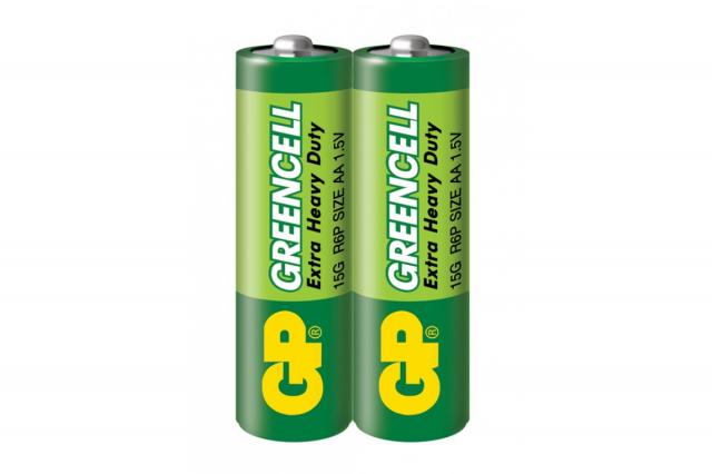 Цинк карбонова батерия GP R6  GREENCELL 15G-S2 /2 бр. в опаковка/ shrink 1.5V 