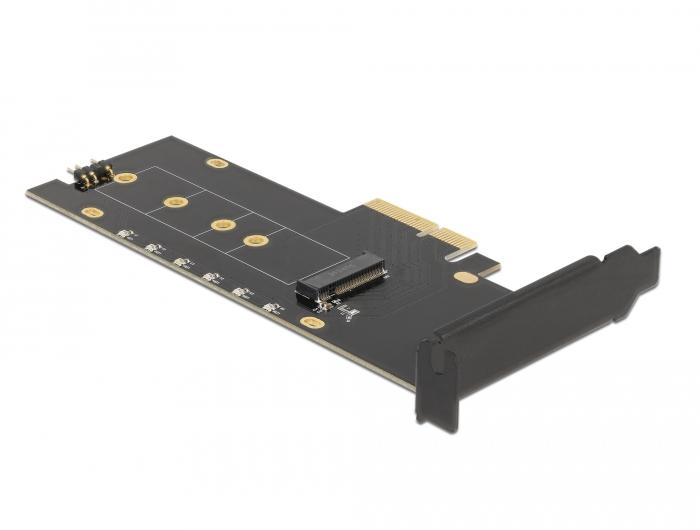 Карта за разширение на слотове Delock, PCI Express x4 към 1 x internal NVMe M.2 Key M, RGB LED, Low Profile
