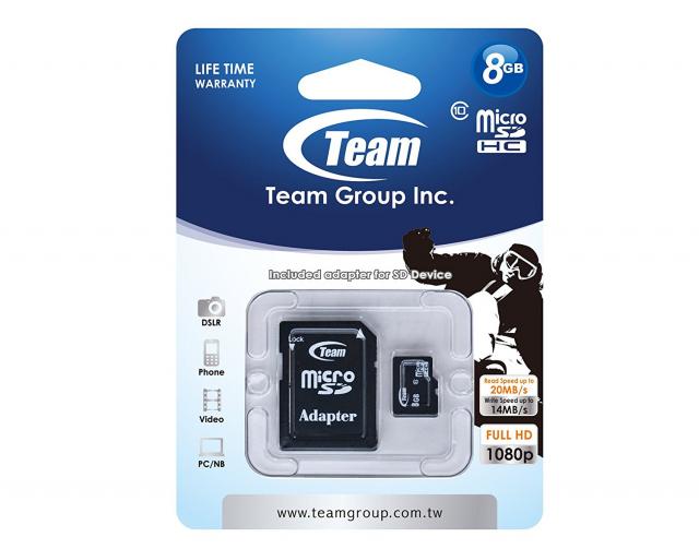 Карта памет TEAM micro SDHC, 8GB 