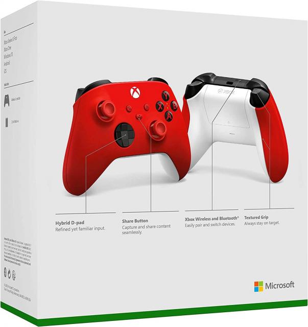 Геймърски контролер Microsoft, За Xbox, Безжичен, Червен 