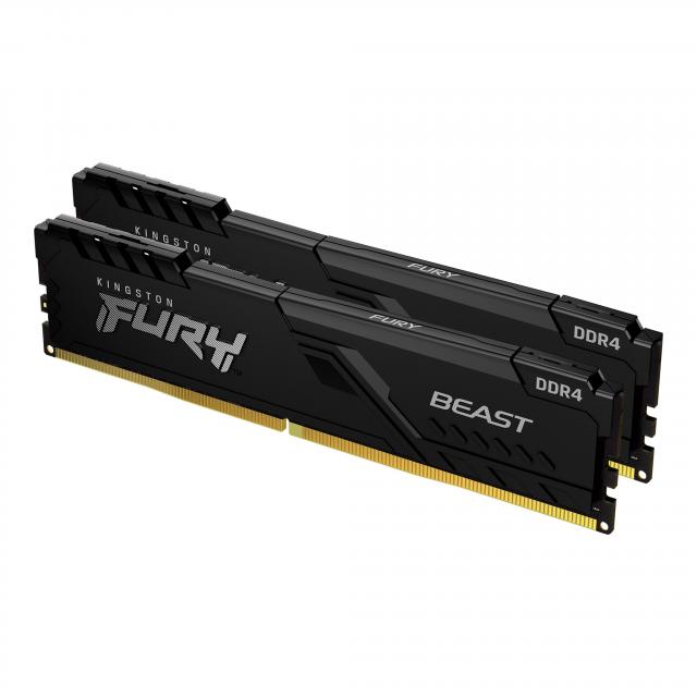Memory Kingston FURY Beast Black 32GB(2x16GB) DDR4 3200MHz KF432C16BB1K2/32 