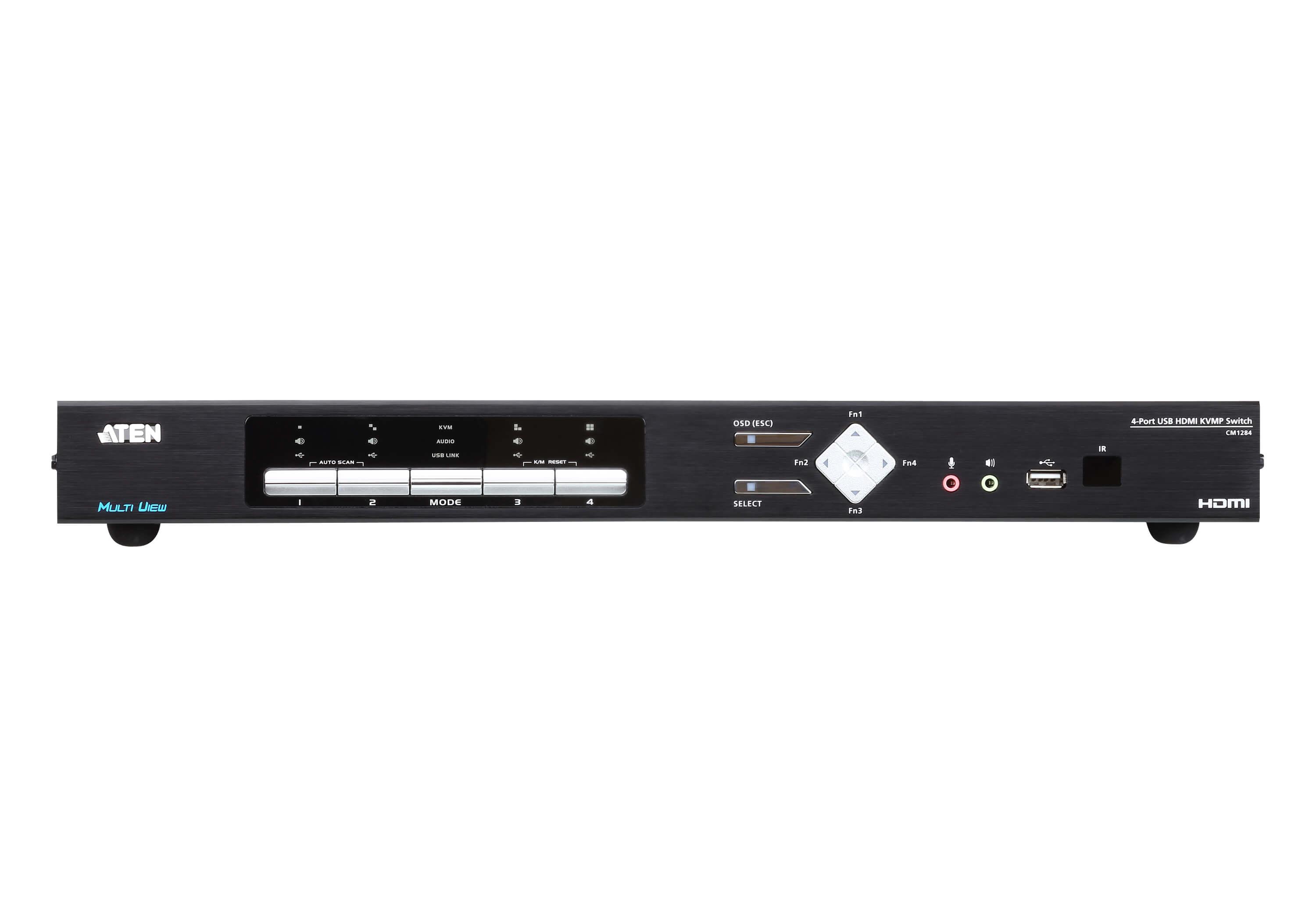 KVM превключвател ATEN CM1284-AT-G, 4 порта, USB, 4K, HDMI, Multi-View