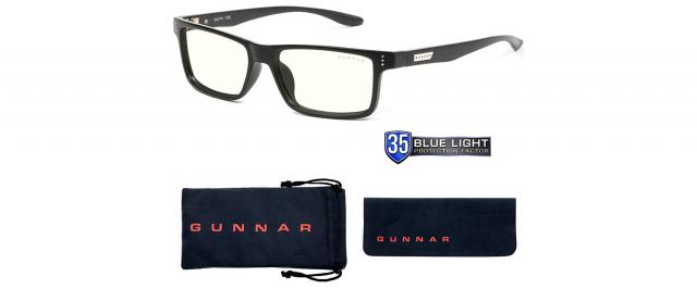 Home and Office glasses Gunnar Vertex Onyx, Clear Natural, Black 