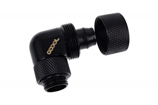 Alphacool Eiszapfen 16/10mm compression fitting 90° rotatable G1/4 - deep black 