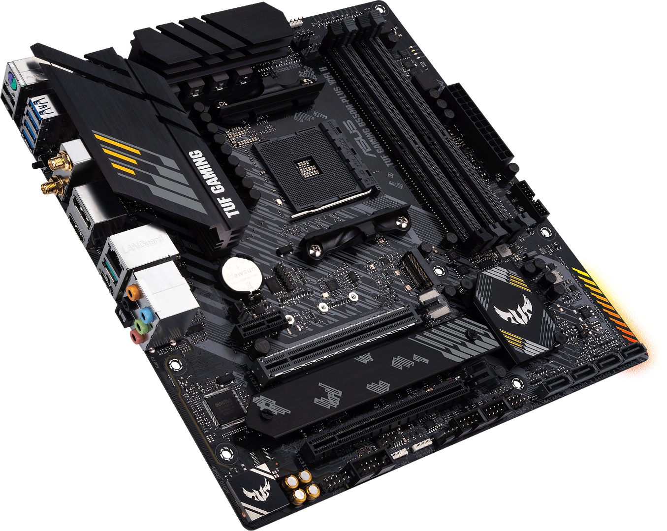 Дънна платка ASUS TUF GAMING B550M-PLUS WIFI II, AMD AM4, micro ATX, 4x DDR4, dual M.2, Wi-Fi 6, PCIe 4.0, Aura Sync RGB