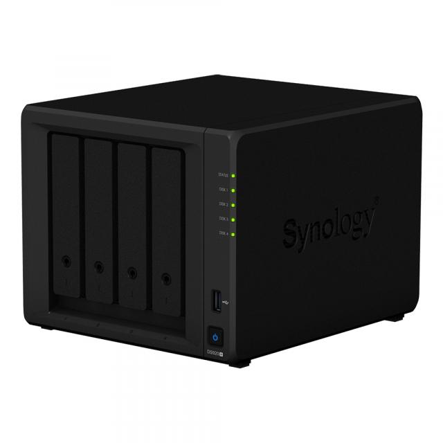 Мрежов сторидж Synology DS920+, за 4 диска, до 64TB, 2.0GHz, 4GB, Гигабит, USB3.0