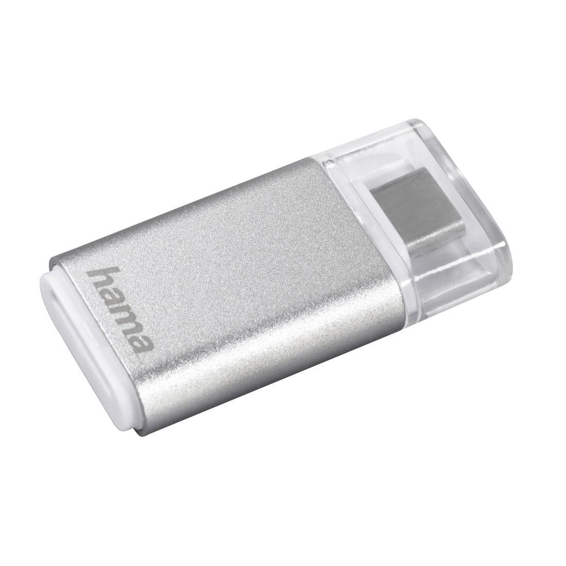 Четец за карти HAMA 181020, USB 3.1 Type-C, microSD, Сребрист