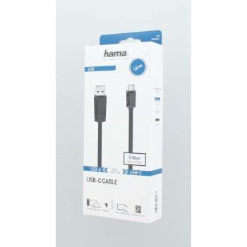 Cable HAMA  USB-C plug-USB-A 3.2 Gen.1  plug, 1.5 m, Black 