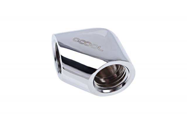 Alphacool Eiszapfen L-connector G1/4 inner thread to G1/4 inner thread - chrome 
