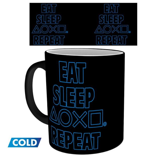 Чаша ABYSTYLE PLAYSTATION Mug Heat Change Eat Sleep Repeat 