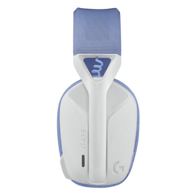 Геймърски безжични слушалки Logitech G435 Lightspeed Wireless, Микрофон, Бял 