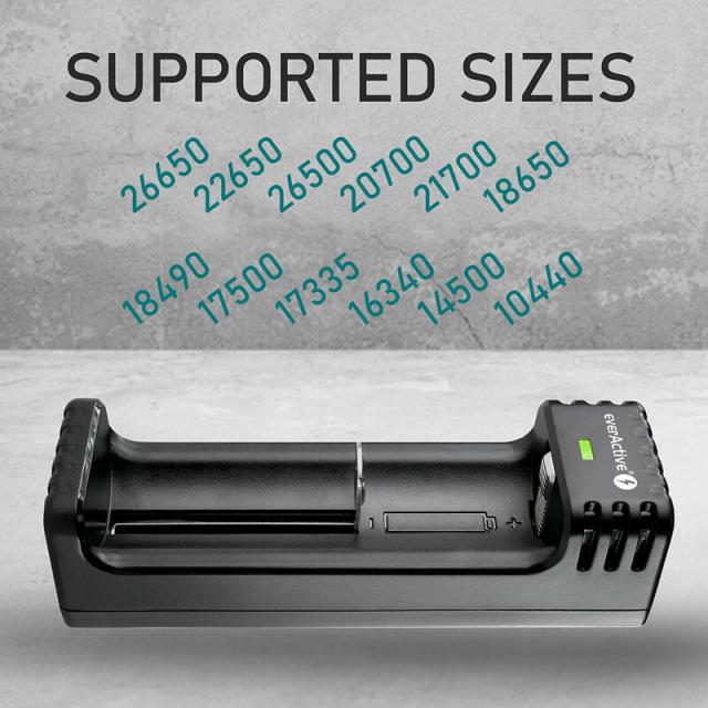 Зарядно устройство за LiIon батерии 3,7v CR18650,CR123,14500 1 гнездо USB micro LC-100 EverActive 