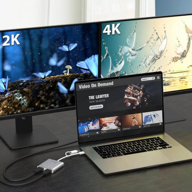 Адаптер j5create JCA365, За 2 монитора, USB-C - 2 x HDMI 