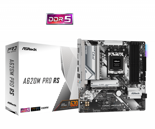 Motherboard ASROCK A620M Pro RS, Socket AM5, mATX 